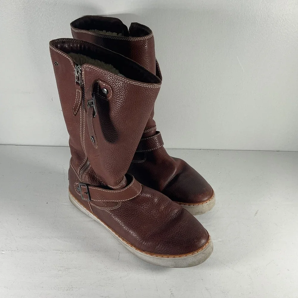 Brown Leather Women's Boots - Picture 1 of 9